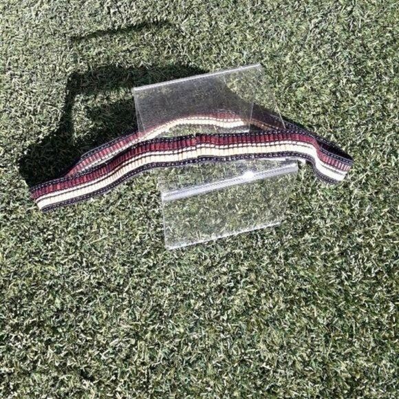 Loft Belt Beaded Tribal Wood 1" Cincher Hook Loop Brown Tan Black Sz M/L - Picture 1 of 8